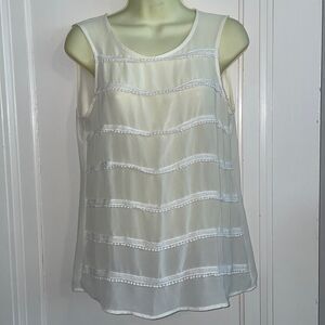 NWOT Ann Taylor LOFT cream/ivory semi sheer‎ polyester tank/camisole